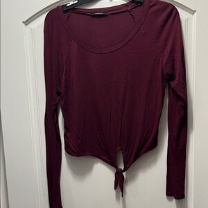 Ambiance Deep Burgundy Long Sleeve Top